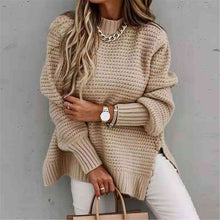 Load image into Gallery viewer, Round Neck Slit Sweater
