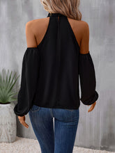Load image into Gallery viewer, Grecian Cold Shoulder Long Sleeve Blouse

