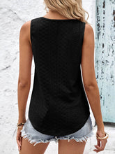 Load image into Gallery viewer, Crisscross V-Neck Eyelet Tank
