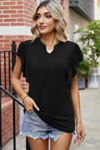 Load image into Gallery viewer, Ruffled Notched Cap Sleeve T-Shirt
