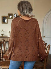 Load image into Gallery viewer, Plus Size Geometric Dropped Shoulder Sweater
