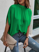 Load image into Gallery viewer, Round Neck Slit Sleeve Blouse
