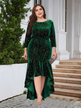 Load image into Gallery viewer, Plus Size Ruffle Hem High-Low Dress
