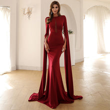 Load image into Gallery viewer, Fishtail Long Trumpet Sleeve Dress
