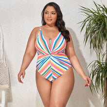 Load image into Gallery viewer, Striped Cross Swimsuit

