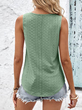 Load image into Gallery viewer, Crisscross V-Neck Eyelet Tank
