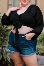 Load image into Gallery viewer, Plus Size Tie Front Crop Top
