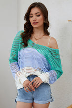 Load image into Gallery viewer, Openwork V-Neck Dropped Shoulder Blouse
