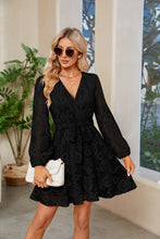 Load image into Gallery viewer, Surplice Lace Long Sleeve Mini Dress
