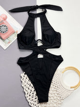 Load image into Gallery viewer, Cutout Halter Neck One-Piece Swimwear
